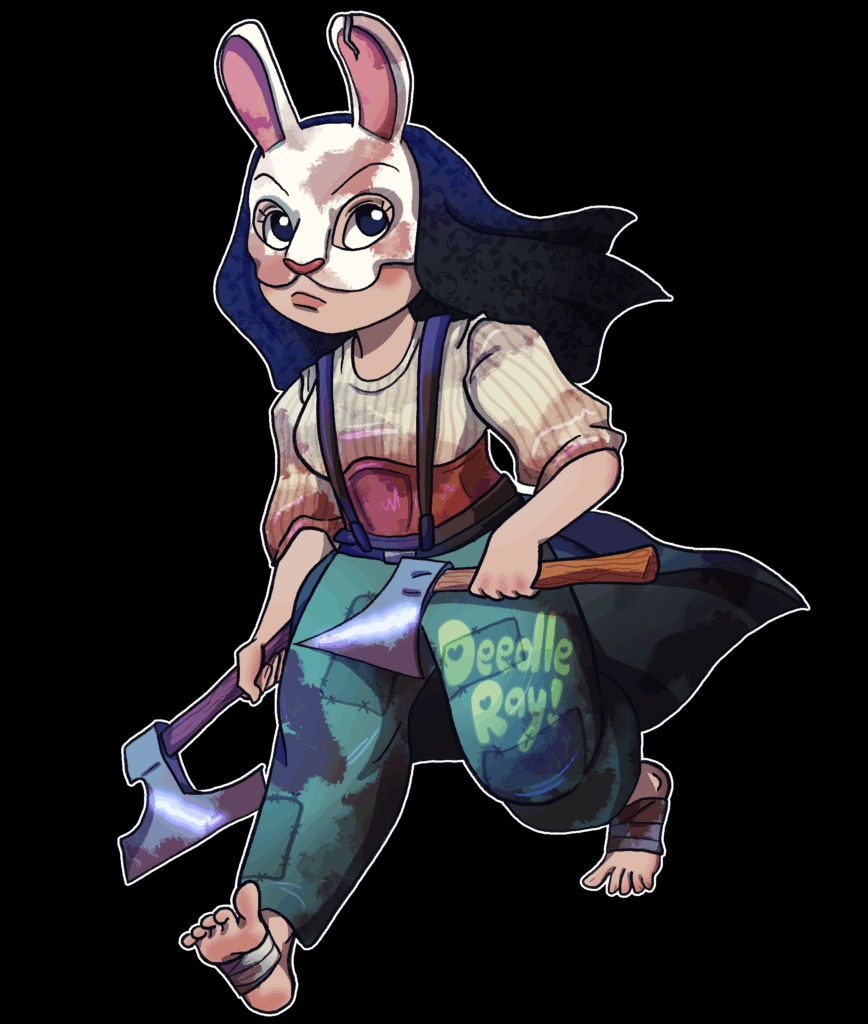 A chibi drawing of Huntress from DBD